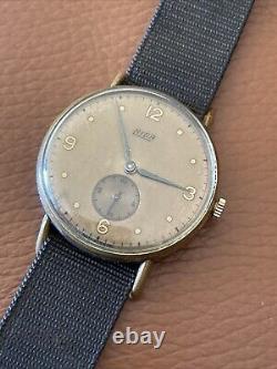 Rare Niga Vintage Swiss Watch Working Fab Suisse Gilt Dial Vintage Nato Strap