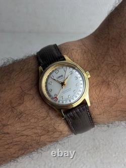 Rare Oris Pointer Date Gold Manual Winding 302-7285B 1990s Swiss Watch Vintage