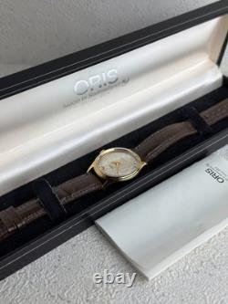 Rare Oris Pointer Date Gold Manual Winding 302-7285B 1990s Swiss Watch Vintage