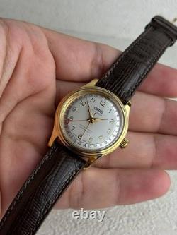 Rare Oris Pointer Date Gold Manual Winding 302-7285B 1990s Swiss Watch Vintage