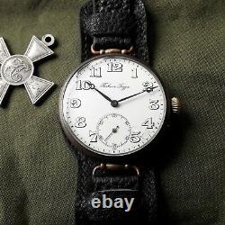 Rare PAUL BUHRE Oversize Trench 1900s WW I 1 SWISS IMPERIAL RUSSIAN WRIST WATCH