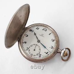 Rare Pocket Watch Omega Silver 1929-1935? 7393858 Vintage Swiss SERVICED