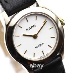 Rare RADO DIASTAR 153.04063 Quartz 90s Vintage Swiss Made Hardmetal White Dial