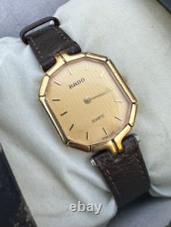 Rare RADO Golden Watch Swiss 80s & Lady Vintage Gold Wristwatch Quartz