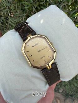 Rare RADO Golden Watch Swiss 80s & Lady Vintage Gold Wristwatch Quartz