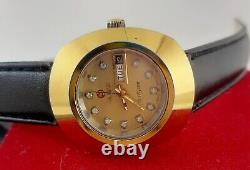 Rare Rado Diastar Vintage Swiss Made Day/date Lady Automatic Golden Wrist Watch