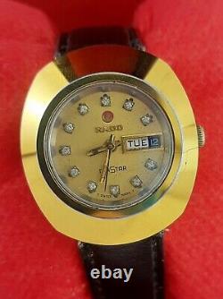 Rare Rado Diastar Vintage Swiss Made Day/date Lady Automatic Golden Wrist Watch