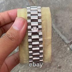 Rare Sandoz President Automatic ETA Swiss Silver Dial Day Date Vintage Watch Men