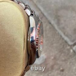 Rare Sandoz President Automatic ETA Swiss Silver Dial Day Date Vintage Watch Men