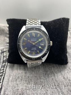 Rare Skin Divers Chanor Sous-Marine Blue Dial Vintage Swiss Watch 1970s