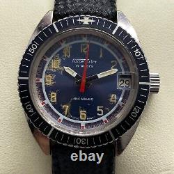 Rare Skin Divers Fischer Extra Sous-Marine Blue Dial Vintage Swiss Watch 1960s