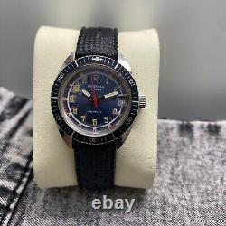 Rare Skin Divers Fischer Extra Sous-Marine Blue Dial Vintage Swiss Watch 1960s