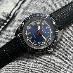 Rare Skin Divers Fischer Extra Sous-Marine Blue Dial Vintage Swiss Watch 1960s