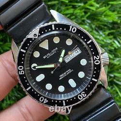 Rare Solvil et Titus Diver Automatic Black Dial Day Date Vintage Swiss Watch Men