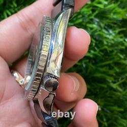 Rare Solvil et Titus Diver Automatic Black Dial Day Date Vintage Swiss Watch Men