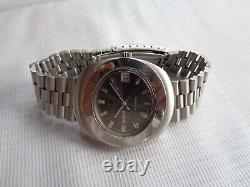 Rare Swiss Ss Vintage Gray Oval Dial Nino Day & Date Mens Automatic Wristwatch