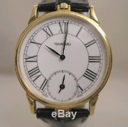 Rare Tiffany & Co Duel Time Swiss Quartz 18 K Gold Watch w Boxes New Batteries