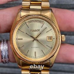 Rare Tissot President Automatic Day Date Gold Swiss Made Vintage Men Watch