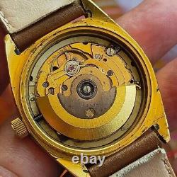 Rare Tissot President Linen Dial Day Date Automatic Vintage Men Watch Swiss