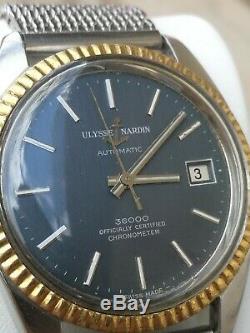 Rare Ulysse Nardin Chronometer hi-beat 36000 swiss watch 70's vintage