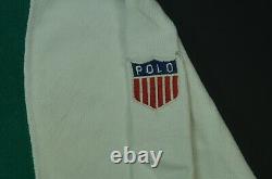 Rare VTG POLO RALPH LAUREN Spell Out K Swiss Shield Patch Rugby Shirt 90s USA L