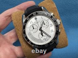 Rare Victorinox Swiss Army Chronograph 241496 White Dial Quartz Vintage Watch