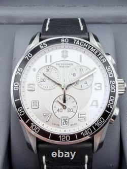 Rare Victorinox Swiss Army Chronograph 241496 White Dial Quartz Vintage Watch