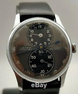 Rare Vintage 1940s Lathin Special Regulator Swiss Watch