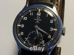 Rare Vintage 1944 Wwii Omega Cal. 30t2pc Military Raf Army Black Dial Swiss Watch