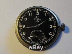 Rare Vintage 1944 Wwii Omega Cal. 30t2pc Military Raf Army Black Dial Swiss Watch