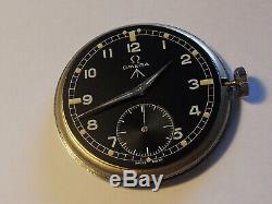 Rare Vintage 1944 Wwii Omega Cal. 30t2pc Military Raf Army Black Dial Swiss Watch