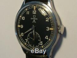 Rare Vintage 1944 Wwii Omega Cal. 30t2pc Military Raf Army Black Dial Swiss Watch