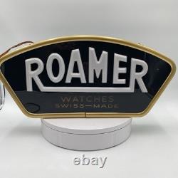 Rare Vintage 1950's Roamer Swiss Made Watches Light Up Sign Works! Free Shipping