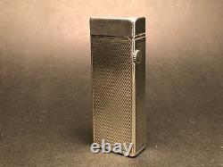 Rare Vintage 1950s Dunhill Rollagas Lighter Silver Barley Design Swiss Made