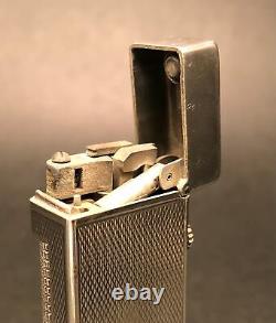 Rare Vintage 1950s Dunhill Rollagas Lighter Silver Barley Design Swiss Made