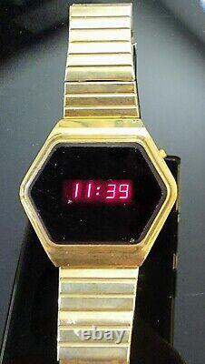 Rare Vintage 1970's Longines Electric Digital 18k Gp Men's Swiss Watch. 23700