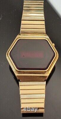 Rare Vintage 1970's Longines Electric Digital 18k Gp Men's Swiss Watch. 23700