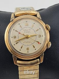 Rare Vintage 1970's Louis Incabloc Antimagnetic 17j Alarm Swiss Watch. Working