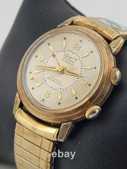 Rare Vintage 1970's Louis Incabloc Antimagnetic 17j Alarm Swiss Watch. Working