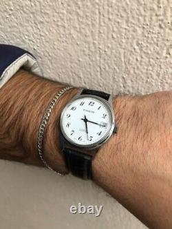 Rare Vintage 1970s Men's Tanis 17 Jewels Swiss Made Incabloc Date 33mm Watch