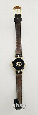 Rare Vintage 1978 Gucci Gold & Black Enameled Women's Swiss Watch