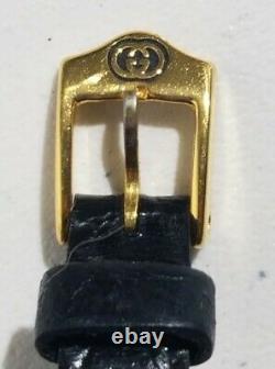 Rare Vintage 1978 Gucci Gold & Black Enameled Women's Swiss Watch