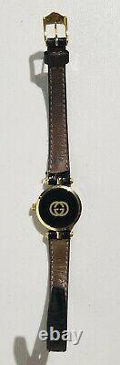 Rare Vintage 1978 Gucci Gold & Black Enameled Women's Swiss Watch