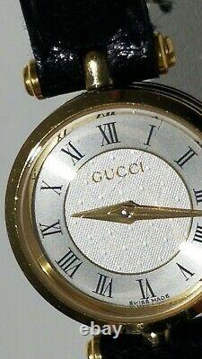 Rare Vintage 1978 Gucci Gold & Black Enameled Women's Swiss Watch