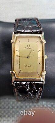 Rare Vintage 1980's Omega DeVille Cal. 1450 Swiss Quartz Men's Watch with Box