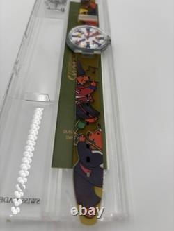 Rare Vintage 1991 Swatch Pop Harrods Knightsbridge Bear Watch Swiss Made NOS