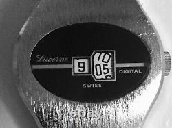 Rare Vintage 60's Lucerne Digital Swiss Watch Hand Wound Not Running For Parts