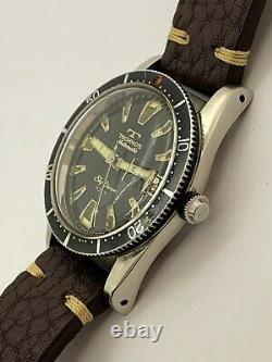 Rare Vintage 60s Technos Sky Diver 500m Swiss Original Dial, Auto 2472 Serviced