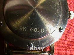 Rare Vintage 9ct Gold Rocina Liverty Mens Watch & Gp Mesh Band Quarzt Swiss