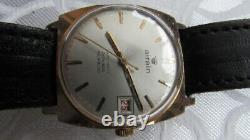 Rare Vintage AIRAIN Automatic Date Swiss men's Wrist Watches goldplated 10 m